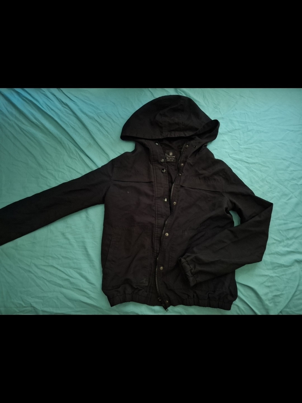 Volcom Black Hooded Utility Jacket